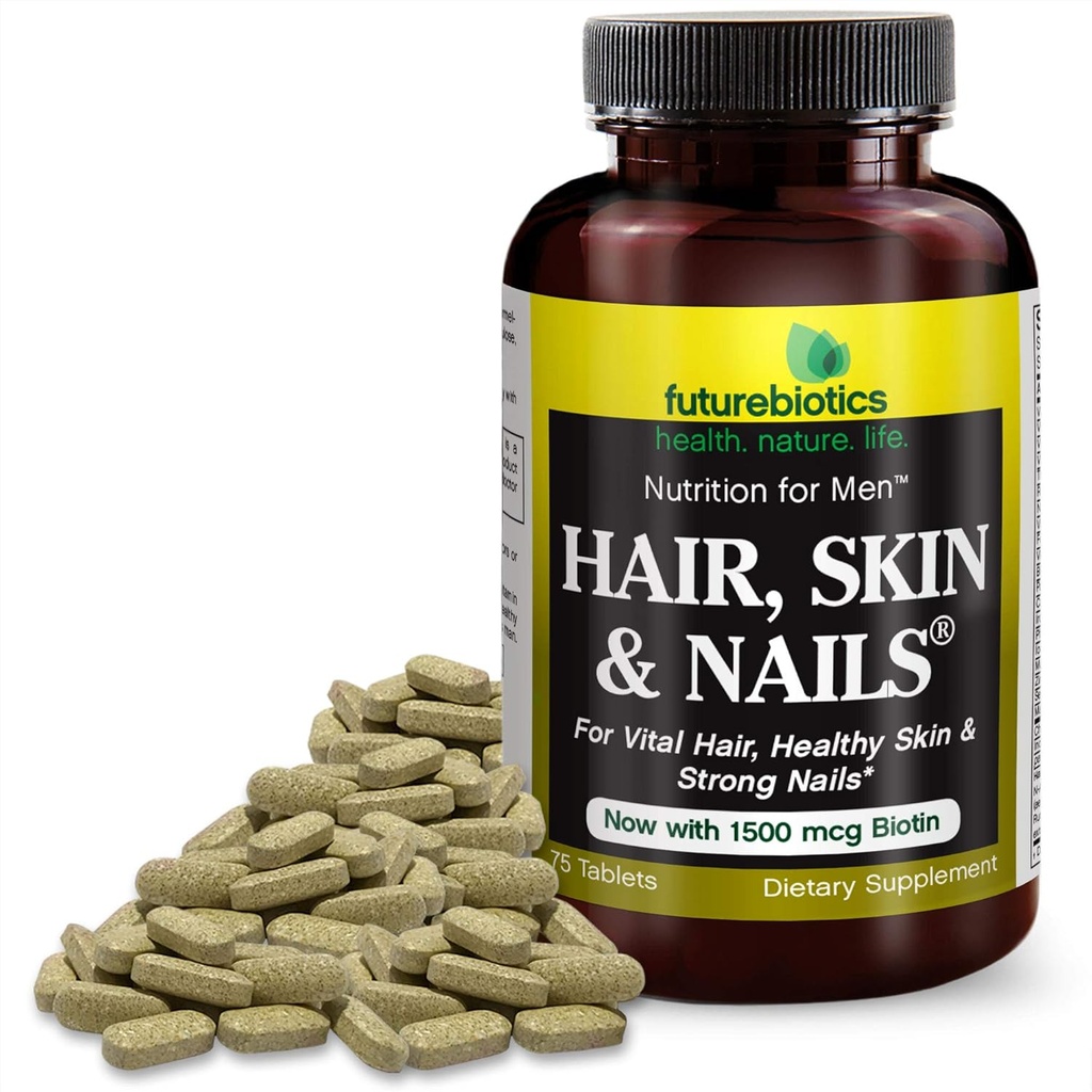 Futurebiotics Hair Skin Nails for Men Tablets, 75-Count