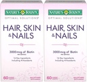 שיער הפתרונות של Nature's Bounty Optimal Solutions Hair, Skin & Nails Formula, 120 Coated Caplets (2 X 60 Count)