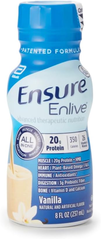 להבטיח Enlive Advanced Therapeutic Nutrition Shakes, Vanilla, 8oz בקבוקים, מקרה של 24