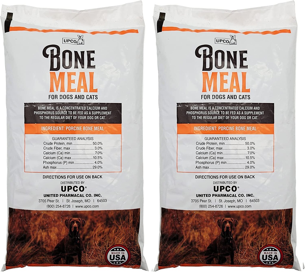 Bone Meal Steamed אבקת לכלבים וחתולים 2 Pack 2 פאונד מ Upco Bone Meal Made בארה"ב