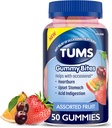 TUMS Gummy Bites Dietary תוסף עבור Occasional Heartburn הקלה, Upset Stomach ו Acid Indigestion, Assorted פירות פלברס - 50 Count Count
