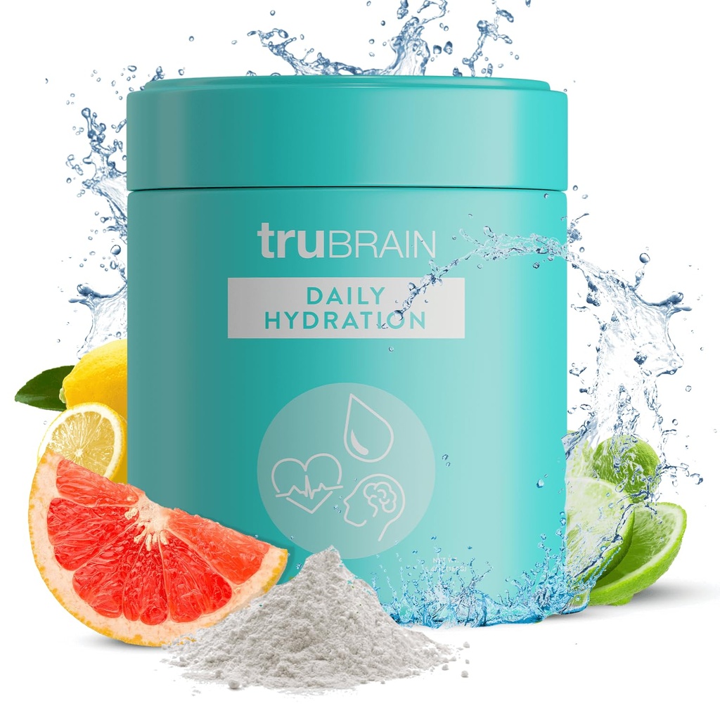 TruBrain Daily hydrotion - לשפר את המיקוד ואת האנרגיה עם תוסף אלקטרוליטיט-Rich. הישארו רגועים ואזהרה!