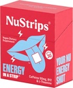NuStripsTM Fast-Dis Solutions Energy Strips עם 50 מ"ג Caffeine, L-theanine & ויטמין B12 - אנרגיה מיידית להתמקד ללא Jitters או Crash - עובד מהר יותר מאשר קפה - מרעננת לימון - 30 Stripss
