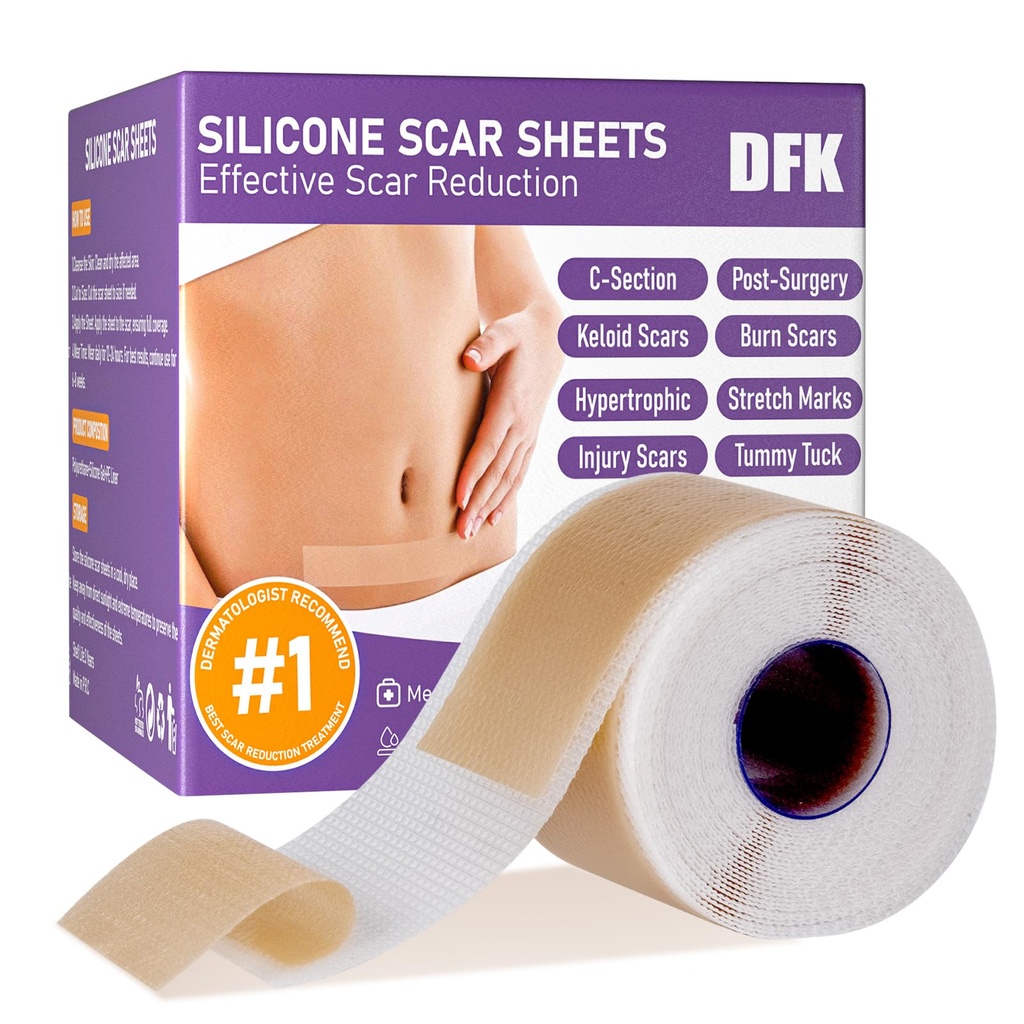 Silicone Scar Sheets, Silicone Scar Tape(1.6)x 79" Roll-2M), Reusable Professional Scar Silicone Strips, Soft Silicone Scar Sheets for Surgical Scars,Keloid, Acne Scars, Burnn Scar, C-Sectiontion