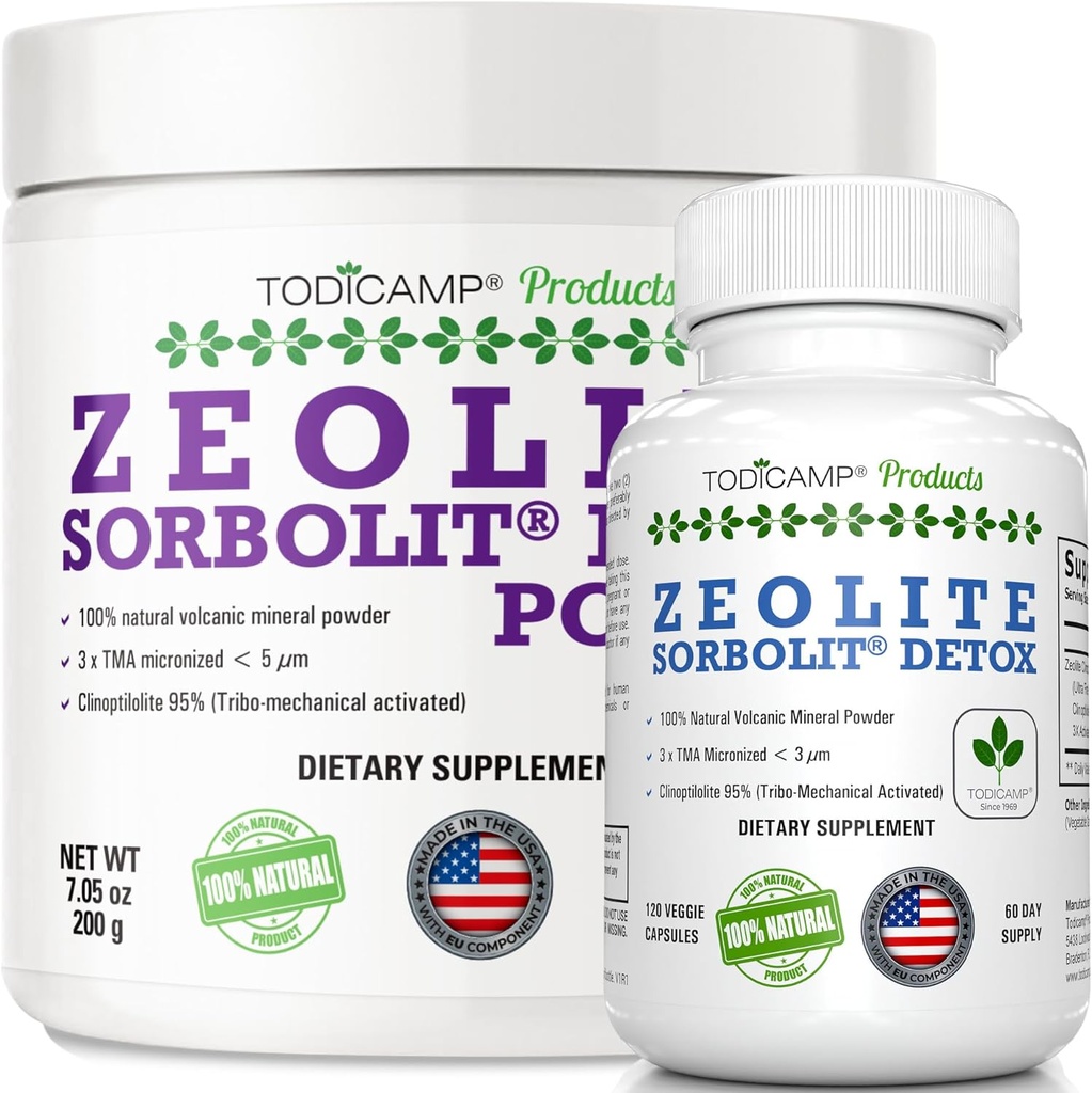 Zeolite Detox Pack מינימום 60 ימים אספקת קפסולות Zeolite ואת אבקת Zeolite אבקת Bundle