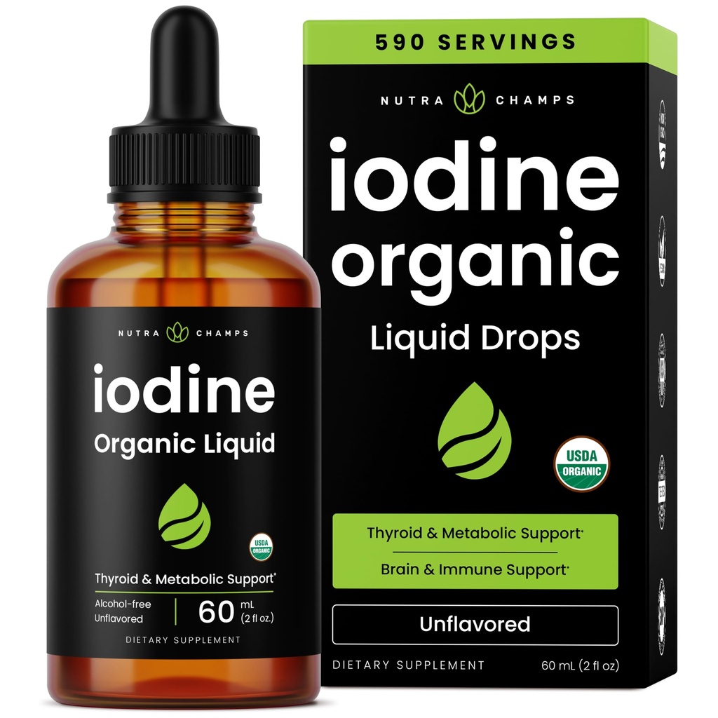 נוזל Iodine נוזלי טיפות - 250 mcg Iodine תוספת עבור נשים וגברים - פוטאסום Iodide פתרון 250 mcg - 590 משרתים - Thyroid, הורמון ותמיכה מטאבולית - Non-GMO, NPN 80119762626262