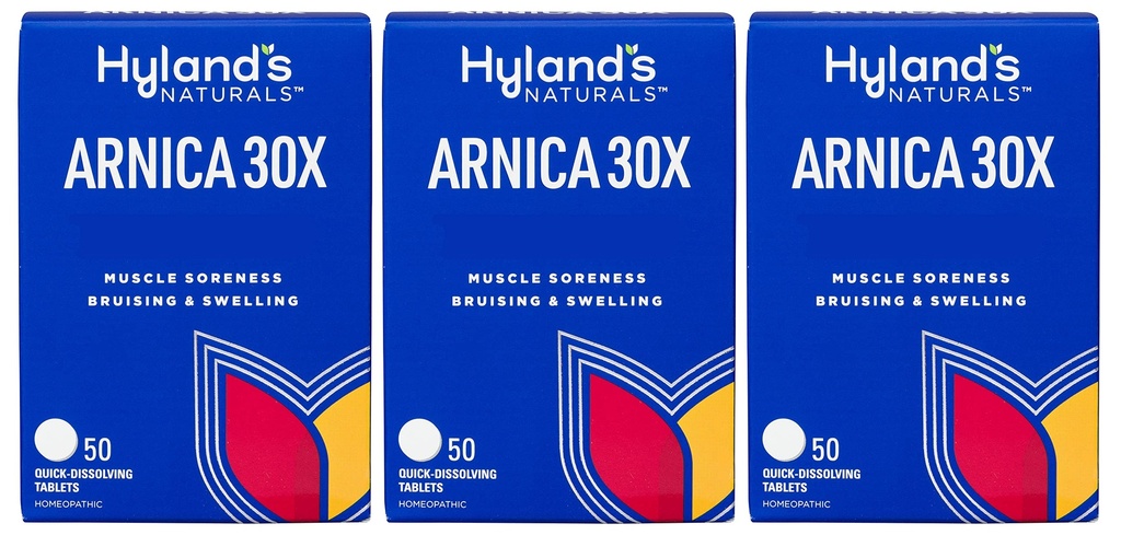 Arnica 30x 50 טבליות (3 Pack = 150 טבליות), Bruising, Swelling, כאבי שרירים הקלה