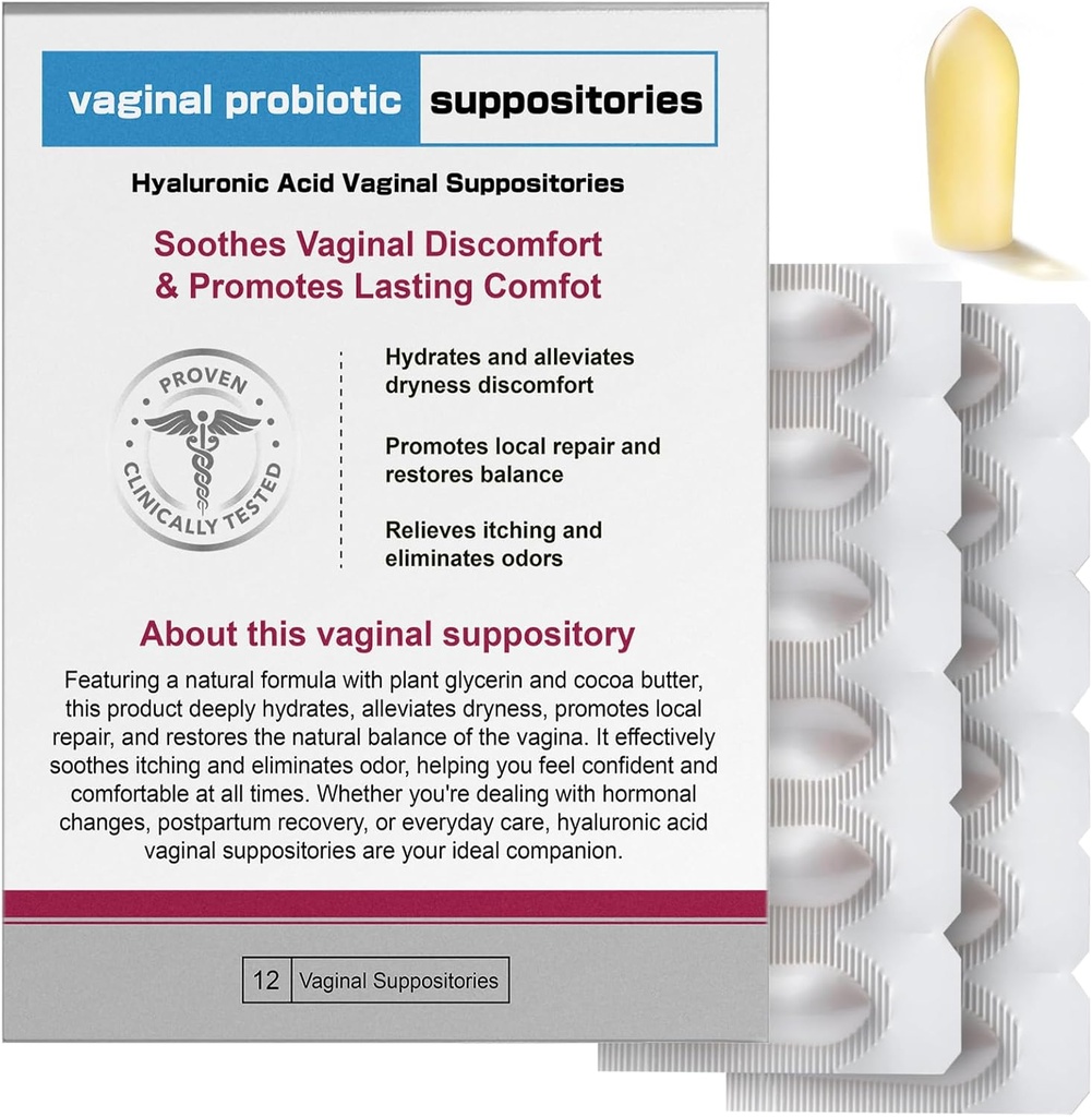 Neid Hyaluronic Acid Suppositories | Vaginal Moisture & pH Balance Support
