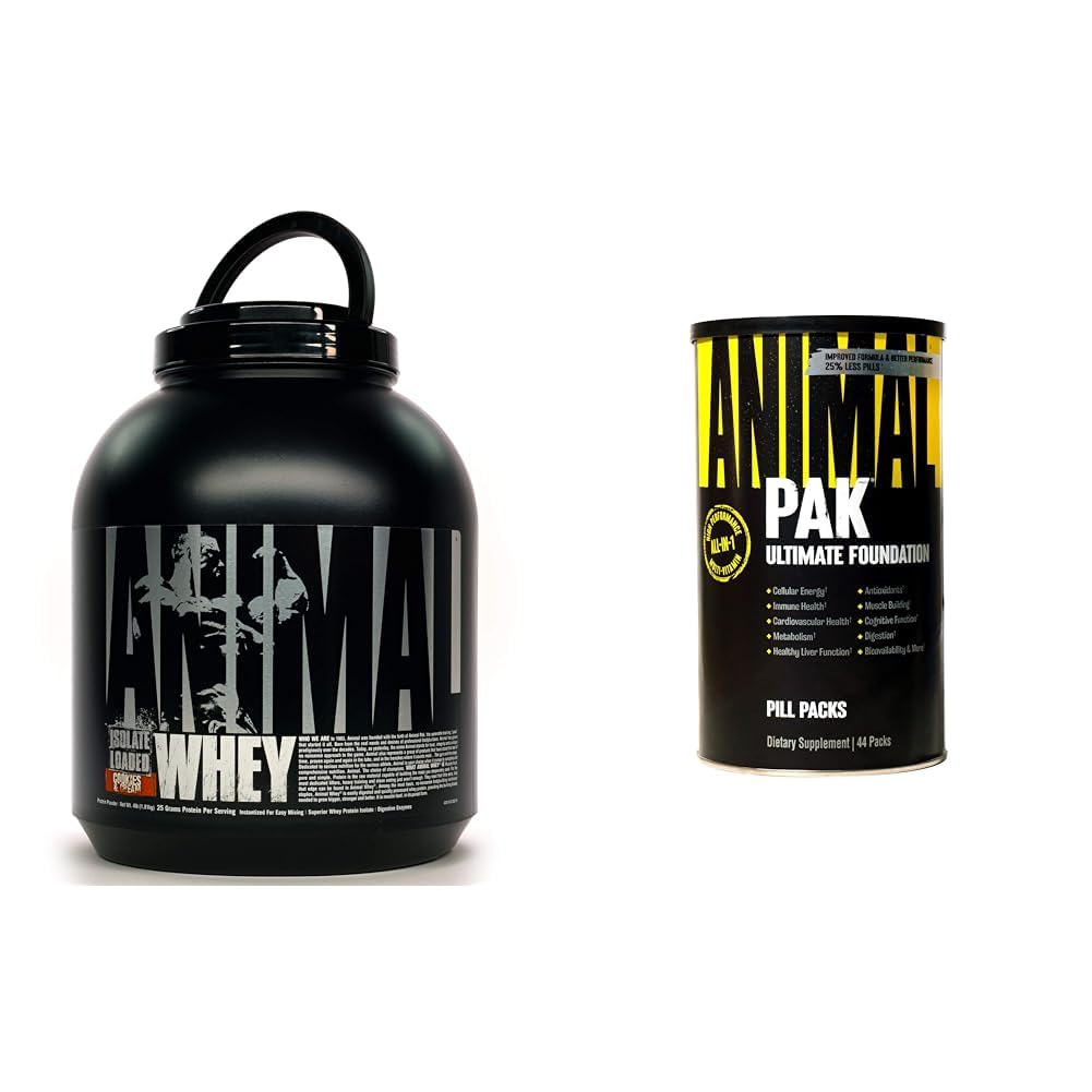 Animal Whey Isolate אבקת חלבון, נטען עבור Post Workout ו Recovery & Pak - Convenient All-in-One ויטמין & Pack