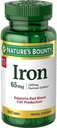 Nature's Bounty I.Ron 65mg, 325 מ"ג Ferrous Sulfate - תמיכה באנרגיה סלולרית - 65 מ"ג - 100 טבליות.