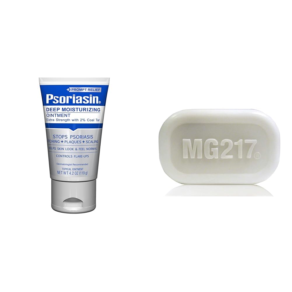 Psoriasin Moisturizing Ointment & MG217 Exfoliating Soap עבור פסוריאזיס - 4.2 oz & 3.2 oz