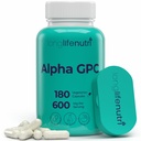 Alpha GPC Choline תוסף 600 מ"ג - 180 קפסולות צמחוניות, High Purity Nootropic עבור Daily Energy, 3 Monteh אספקת, Acetylcholine מקור לקלירות קוגניטיבית ומנטאלית, GMP Certified, Made בארה"ב