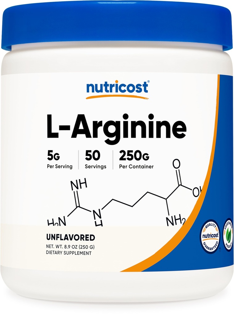 מזון זול L-Arginine (250 גרמים) - אבקת L-Arginine Pure L-Arginine - 5000 מ"ג פרי; 50 משרתים