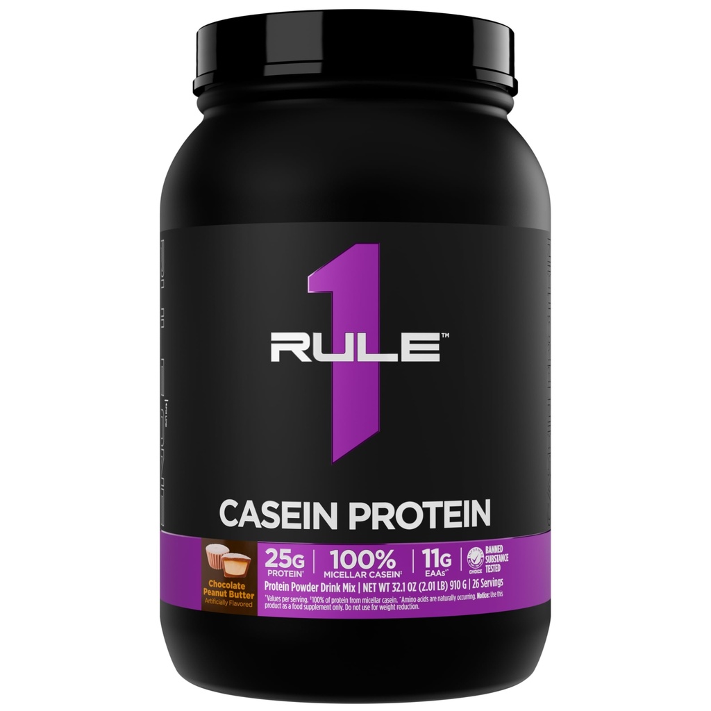 כלל 1 Casein חלבון - 25g חלבון ו 11g EAAs Per משרת מ Slow-Release Micellar Casein עבור Overnight Recovery ו- Sustained Delivery Between Meals (2 פאונד, שוקולד בוטנים)
