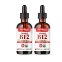 LIQUIDHEALTH USDA אורגני Methyl ויטמין B12 Methylcylobalamin נוזל טיפות עם Tart Cherry Juice - Boost Energy, Immune Support, שיפור זיכרון וריכוז - ארה"ב יצרה, טבעוני, non-GMO (2 Pack)