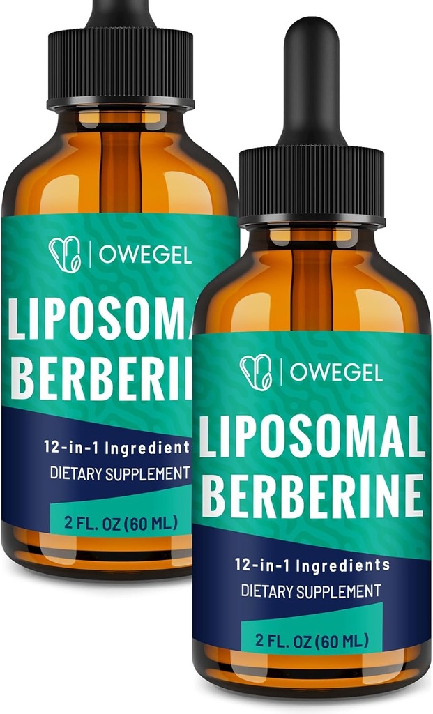 Liposomal Berberine HCL נוזל טיפות - Advanced 12-in-1 Herbal Formula with Ceylon Cinnamon, Bitter Melon, תה ירוק ועוד - 4 Fl Oz