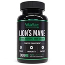 אריות אורגניות Mane תוספי קפסולות 2400 מ"ג - Powerful Nootropic - מסייע לשמור על זיכרון, אנרגיה וקלילות נפשית - מוח טבעוני Booster Focus Pills - Real Lion's Mane