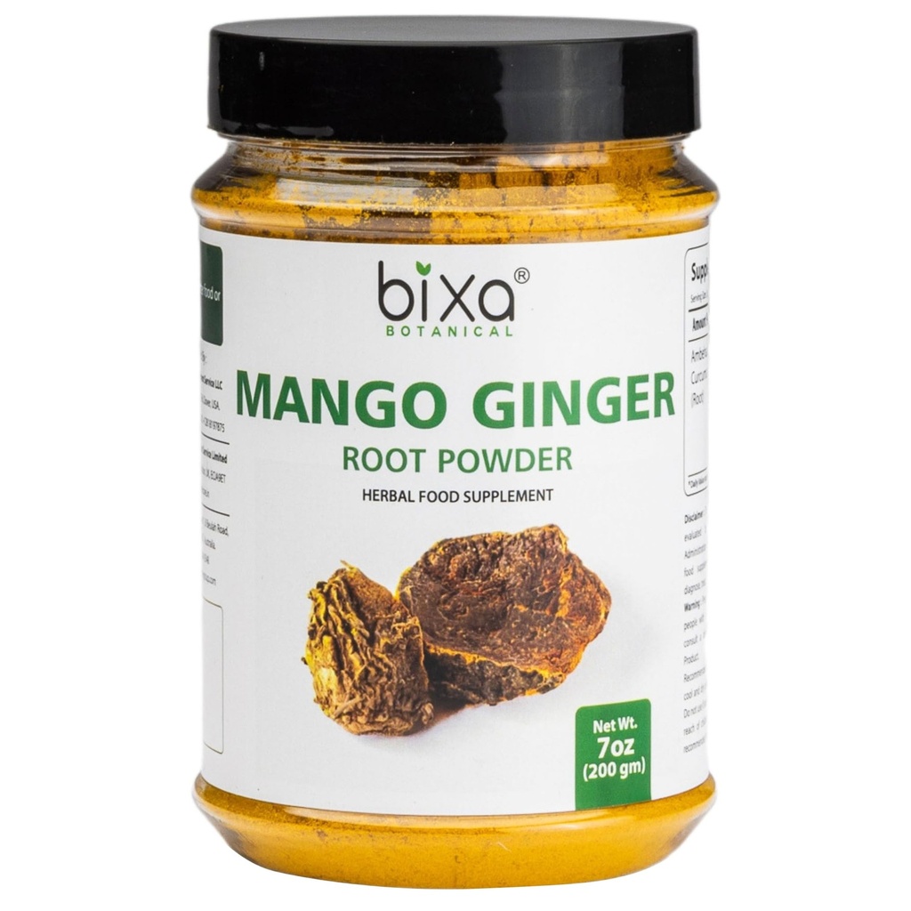 bixa BOTANICAL מנגו שורש אבקה | Curcuma Amada | Ambehaldi ǀ Ayurvedic Herbal תוסף | 200 גרמים / 7 OZ | Get Free, non-GMO, Steam Treated, טבעוני, 100% טהור.