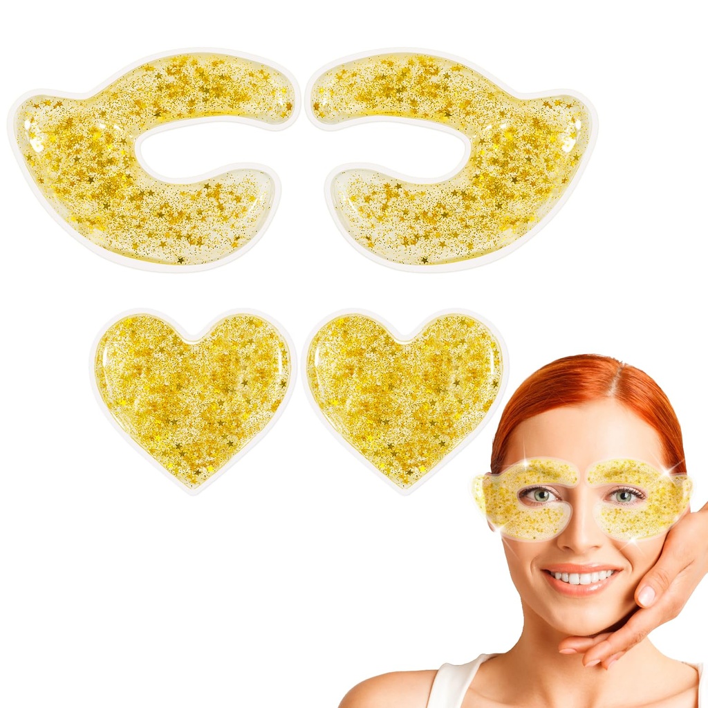 Reusable Gel Eye Pads - Cooling & Warming Eye Compress for Reducing Puffiness, Circles, Wrinkles & Redness - Pain Relief & Relaxation