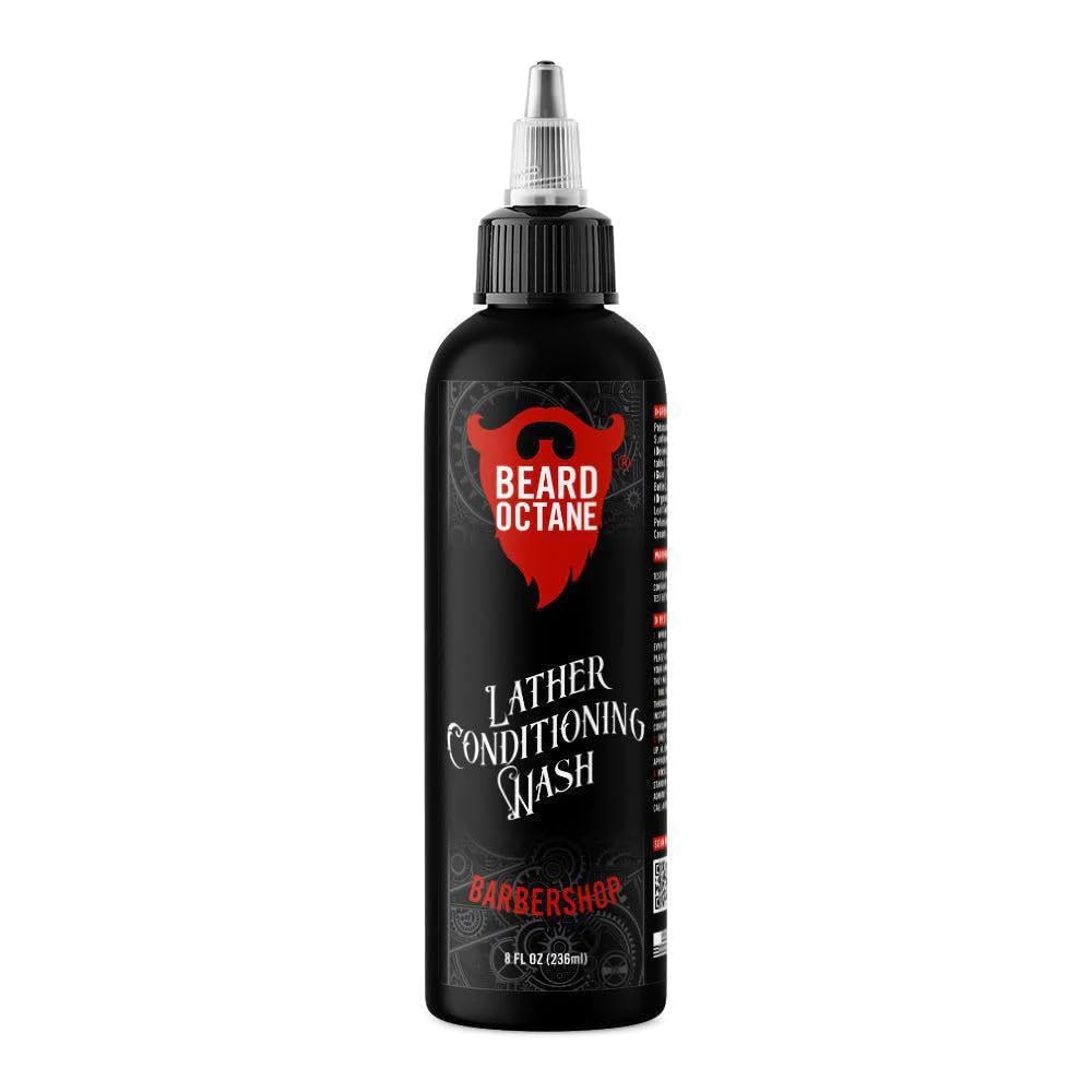 Beard Octane: Barbershop Beard Wash - 8oz Beard Shampoo - ניקוי ו Moisturise Beards w / Shea Butter - Softer Beards - Made in USA