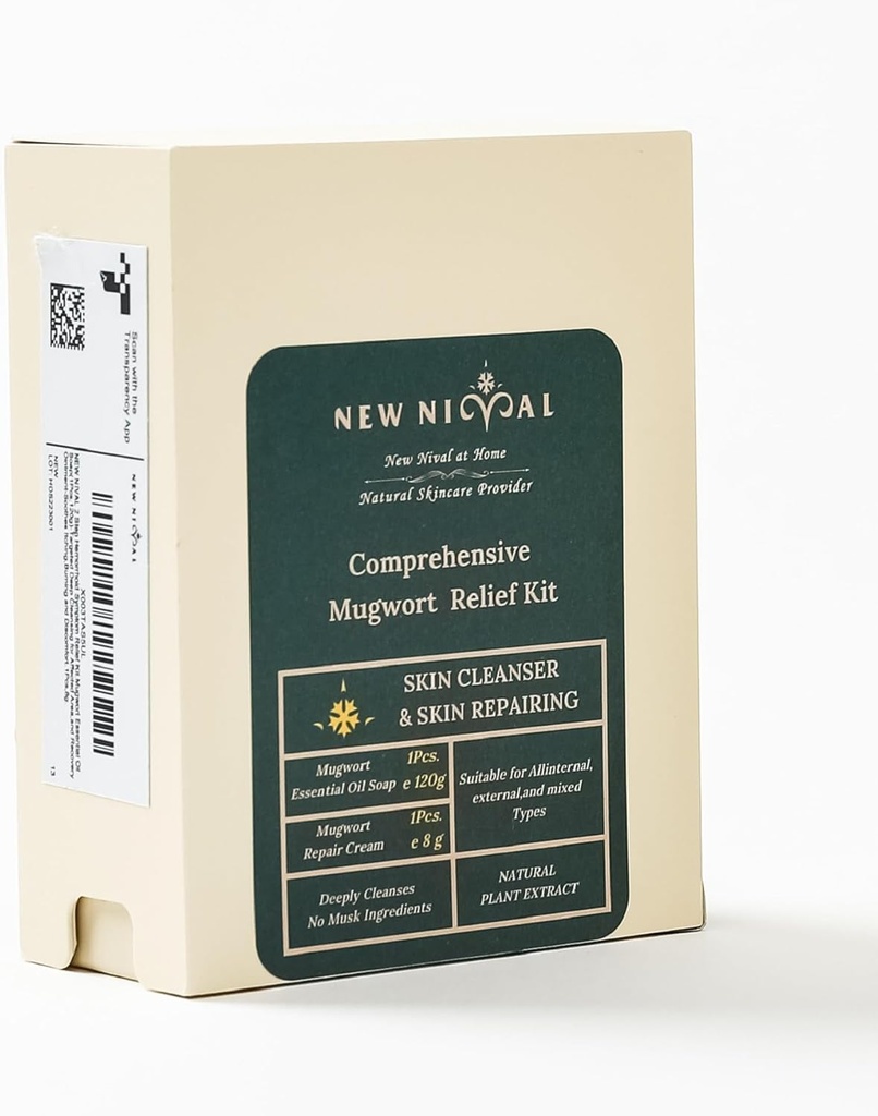 2 שלב Hemorrhoid Symptom הקלה Kit.Mugwort Essential Oil Soap (1Pcs,120g)-Targeted Deep Cleansing for Affected Area, and Recovery Ointment-Soothes Itching, Burning and Discomfort.1Pcs,8g.