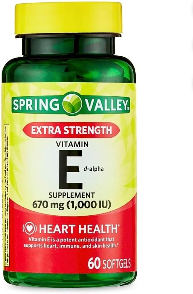 עמק האביב מתחזק ויטמין E-Alpha Softgels, 670 מ"ג (1,000 IU), 60 הרוזן