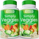 פשוט הטבע של Pledge - 90 קפסולות Veggie - 2 חודשים אספקה - מיוצר עם מזון מלא מזון על מזון מזון, ארוז עם Beta Carotene ו 18 ירקות שונים - 100% Soy Free