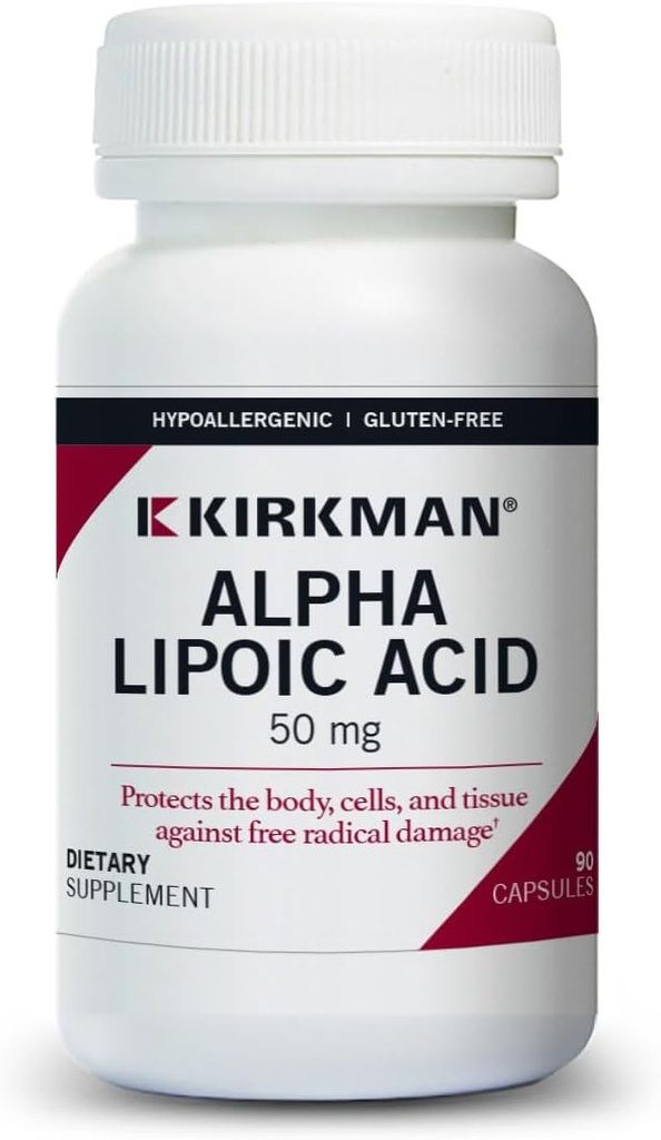קירקמן - Alpha Lipoic Acid 50 מ"ג - 90 קפסולות - מונעים אנטי-חמצן - מגינים מפני רדיקלים חמורים - Hypoallergenic