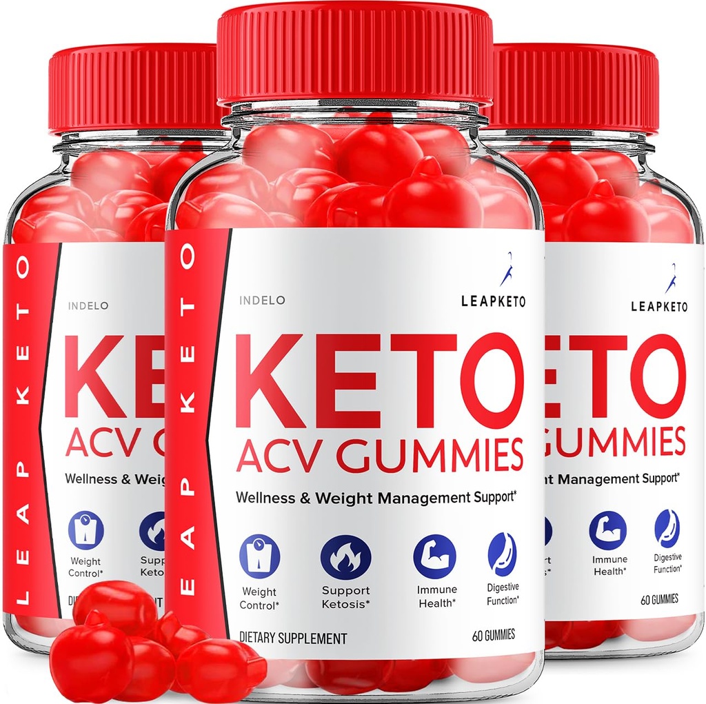 (3 Pack) Leap Keto ACV Gummies - פורמולה מתקדמת Leap Keto פלוס ניהול משקל ACV חניכיים Apple Cider Vinegar Keto Leap ACV מסטיק תוספי תזונה לגברים נשים (180 חניכיים)