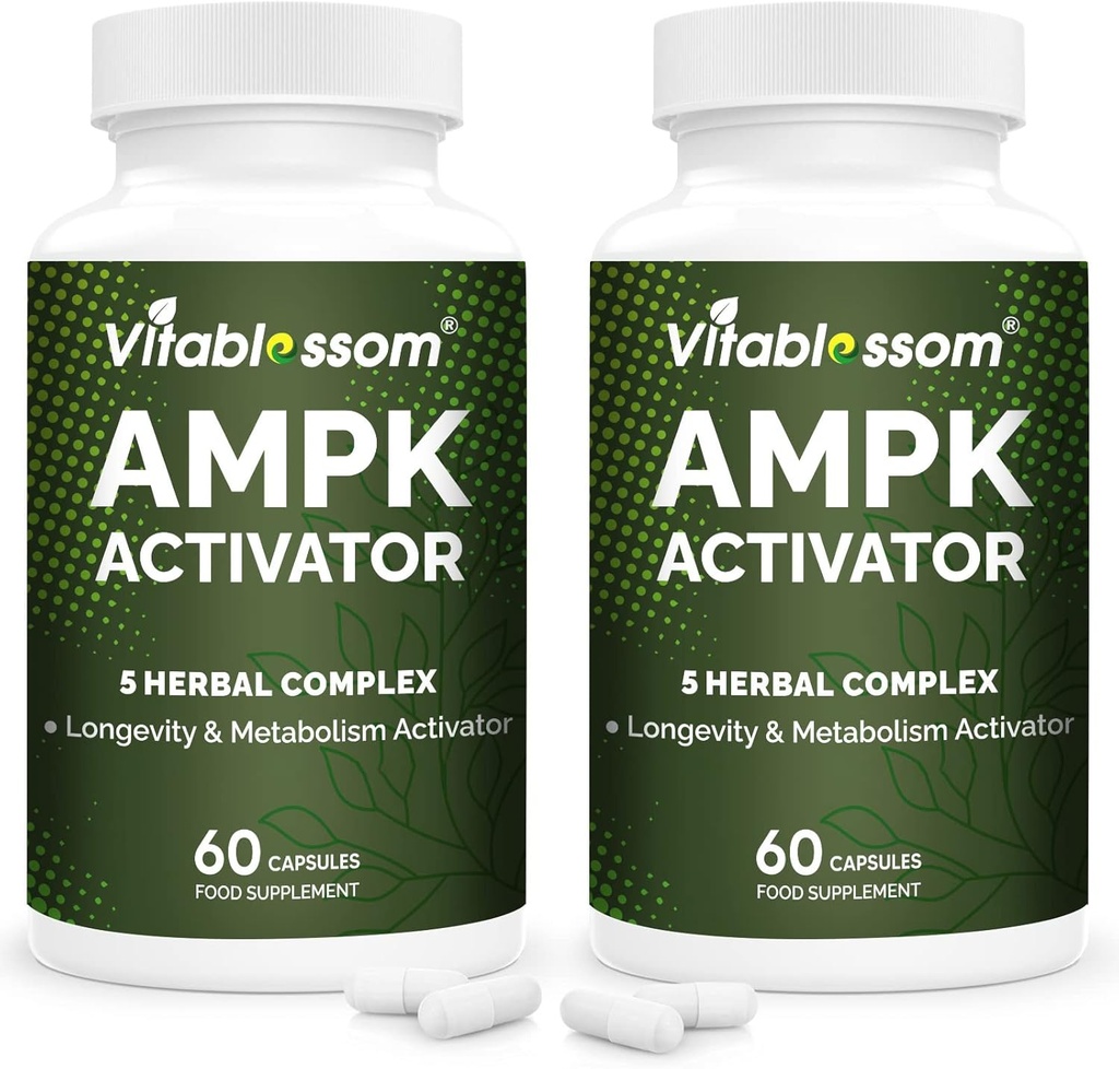 AMPK Activator תוסף, 5 ב 1 Jiaogulan Gynostemma AMPK Metabolic Activator 120 קפסולות צמחוניות (120 Count(Pack of 2)
