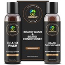 XIKEZAN Beard Wash & Beard Conditioner Natural Softener Set w/Argan & Jo Joba Oils Smooths & Powerens Christmas Stocking Stuffers האב מתנות לגברים