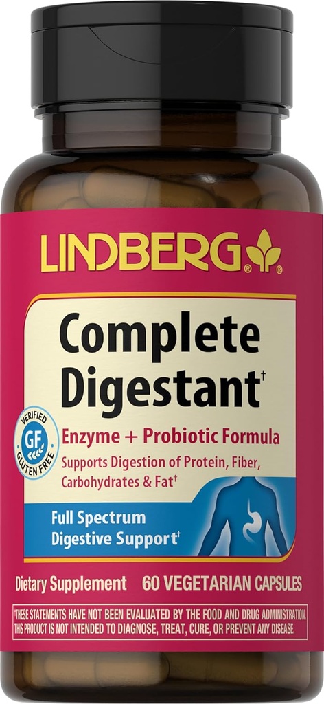 Enzymes עם Probiotics | 60 קפסולות | Probiotic Formula | Vegetarian, non-GMO, Gluten Free Supplement