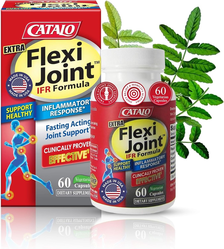 CATALO תוספת Flexi Joint IFR פורמולה - עם Meriva Turmeric Phytosome, ApresFlex & Casperome Boswellia - 60 קפסולות