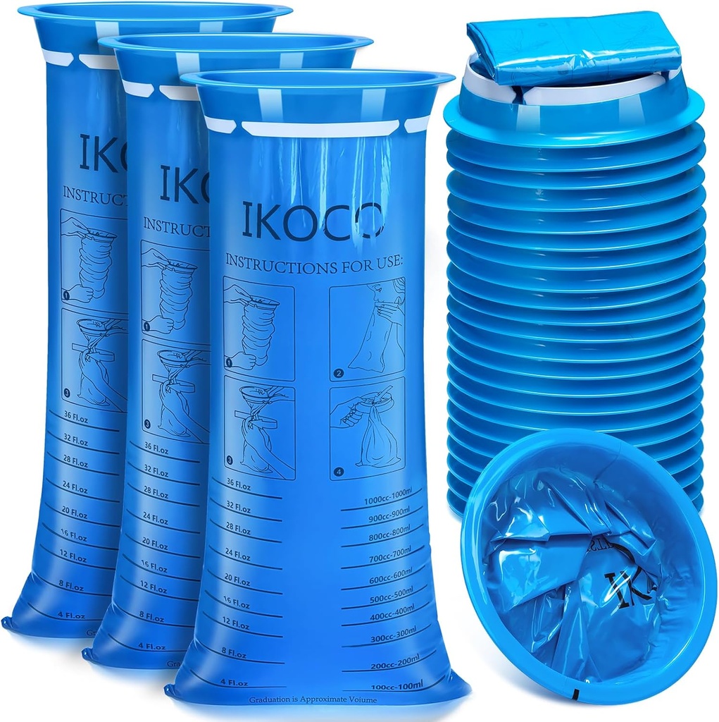 26 Pack Vomit Bags Disposable, IKOCO1000ml Leak Resistant Emesis לזרוק Up Bag, Motion Barf Puke Sickness Bags for Travel, Nausea ו Car