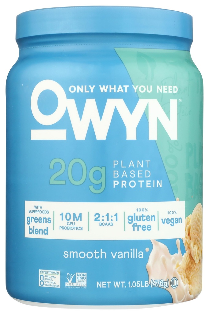 רק מה שאתה צריך אבקת חלבון מבוססת צמחי, Smooth Vanilla, 1.05 lbs