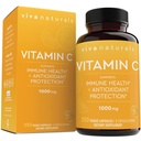 Viva Naturals ויטמין C, 1000 מ"ג, 250 קפסולות צמחוניות - עם Citrus Bioflavonoids & Rose HIPS, Non-GMO עבור תמיכה חיסונית ואנטיoxidant Protection