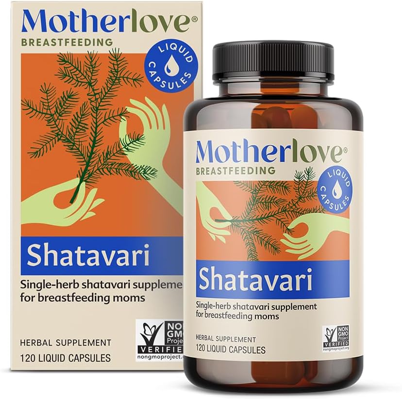 Motherlove Shatavari (120 קפסולות נוזליות) תוסף לנקה לתמיכה באספקת חלב השד במהלך מניפסט - Non-GMO, אורגני Herbs, טבעוני, כשר