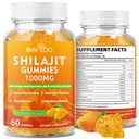 חניכיים Shilajit 1000 מ"ג סוכר חינם - תוספת Shilajit עבור גברים ונשים - גבוה 85 + Trace מינרלים & Fulvic Acid - אנרגיה, מוח, Immunity - 60 חניכיים