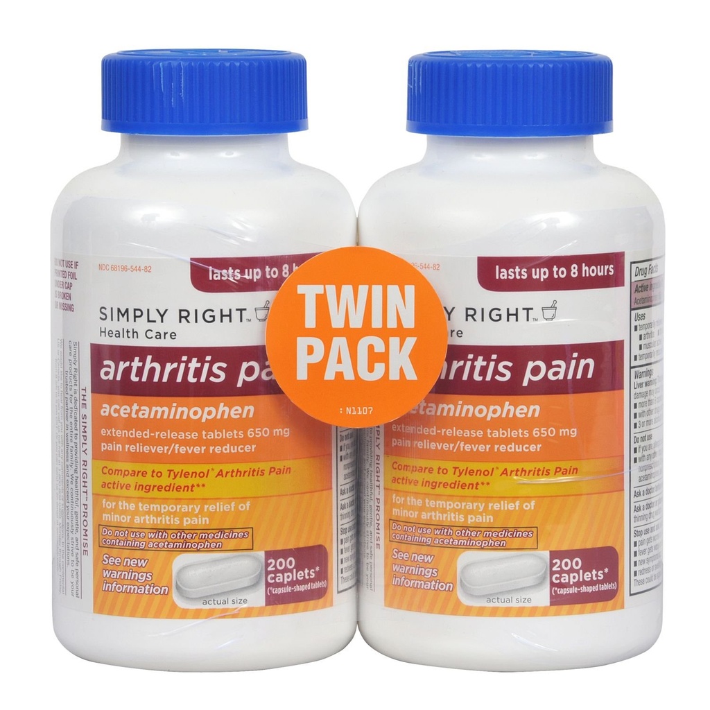 Arthritis Pain Reliever, Extended Release, Acetaminophen 650 מ"ג, 400 Caplets