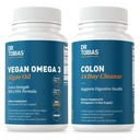 Dr. Tobias Vegan אומגה 3 Algae Oil ו-Colle 14 Day ניקויse for Improved Digest, Gut & Immune Support, and Total Health
