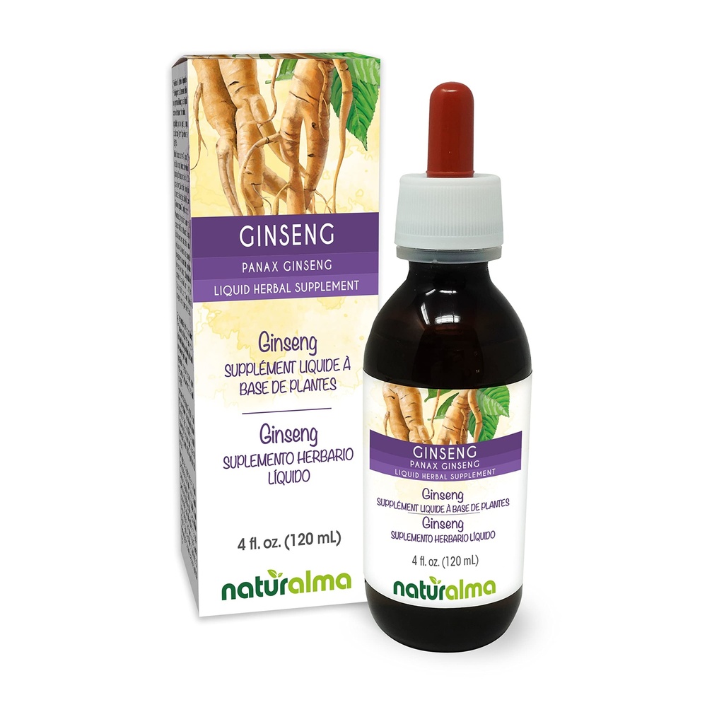Naturalma Geneseng (Panax גינזנג) Root אלכוהול-חינם Tincture - 4 fl oz Liquid Extracts - Herbal תוסף - טבעוני