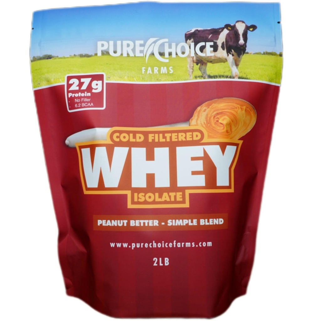 Pure Choice Peanut Butter Whey Isolate אבקת חלבון, 28g חלבון ושומן נמוך, הטוב ביותר קר מסנן ו undenatured Whey, No Fillers Or Artificial Sweeteners (Peanut Butter, 12 oz)