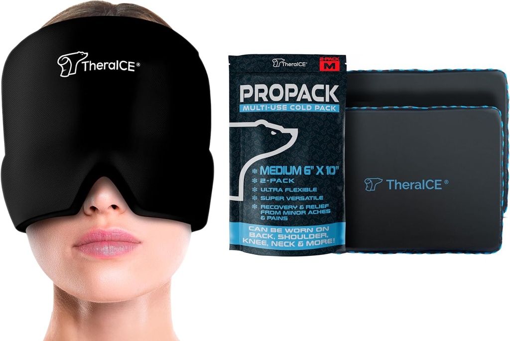 TheraICE Headache & Migraine Relief Hat & TheraICE חבילת קרח