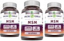 פורמולה מדהימה MSM (Methylsulfonylmethane) תוסף | 2000 Mg Per Serve | קפסולות | Non-GMO | Gluten Free | Made in USA (3 Pack, 120 Count)