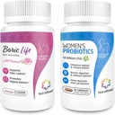 NutraBlast Boric Acid Vaginal Suppositories Bundle עם Vaginal Probiotics | תמיכה Odor Control | בריאות עיכול, UT & Intimate Health | מקדם איזון בריא (30 הרוזן)