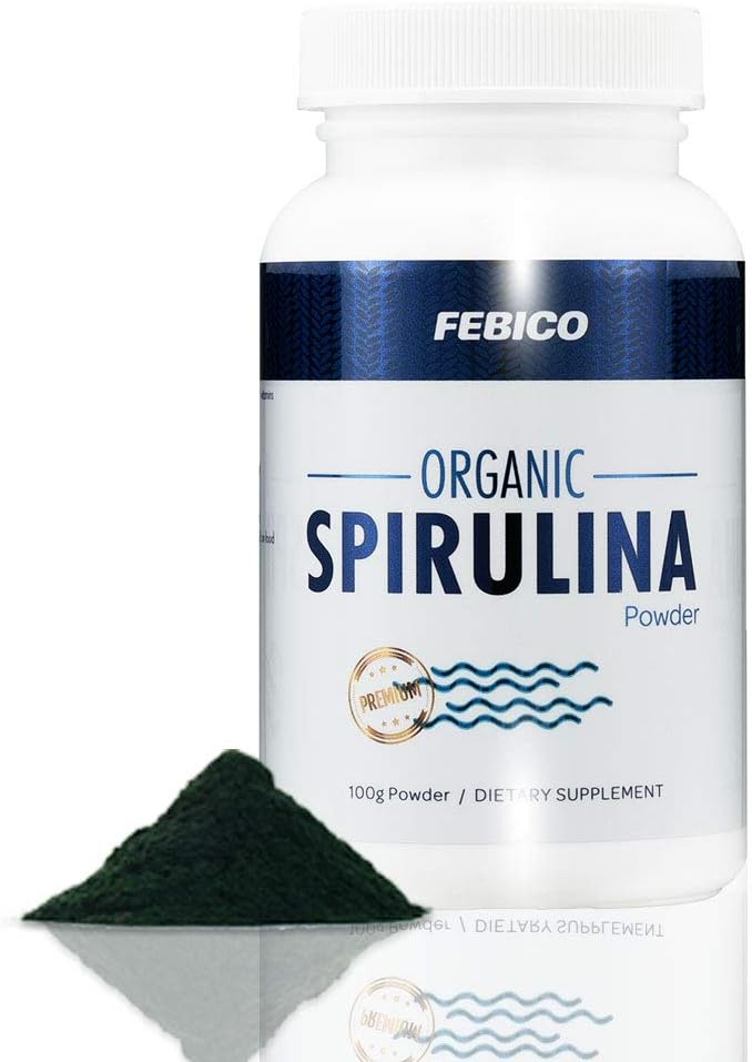 Premium Organic Spirulina- טבעונית, Enriched ויטמין B12, Phycocyanin, Energy Boost, non-GMO, Gluten Free & Non-Irradiated, USDA, Naturland, Halal Certified 100gggg, non-GMO, Gluten Free & Non-Irradiated, USDA, NetA, Naturland, Halal Certified 100g 100g 100g מוסמך 100gggg