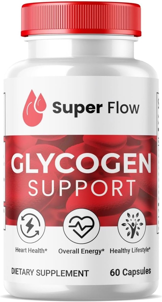 (1 Pack) Super Flow Glycogen, SuperFlow Glycogen תומך קפסולות, Glyco Optimizer Formula, Natural Blood Vessel ניקויer, Premium Super Flow Glycogen Support (60 קפסולות)