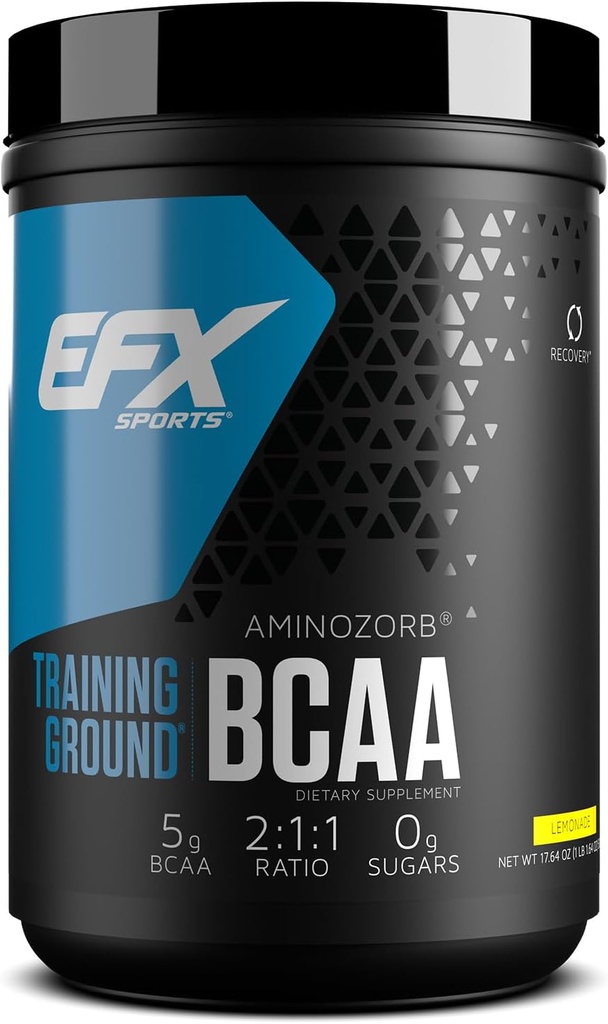 EFX Sports Training Ground BCAA | Fully Stable, Highly Soluble Amino Acids תוסף | Pre, Intra, or Post Workout | Sugar Free | 500 Grams (Lemonade)