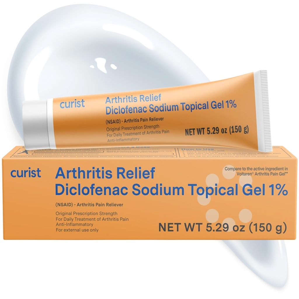קורטיסט Diclofenac Sodium Topical Gel 1 Percent 150g עבור דלקת פרקים כאב - טיפול בכאב משותף עבור כאב יד / Foot, הברך / אלבו כאב & Ankle Pain - 1% - 5.29oz
