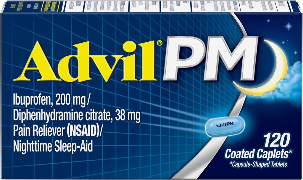 Advil PM Caplets 120 ea (חבילה של 3)
